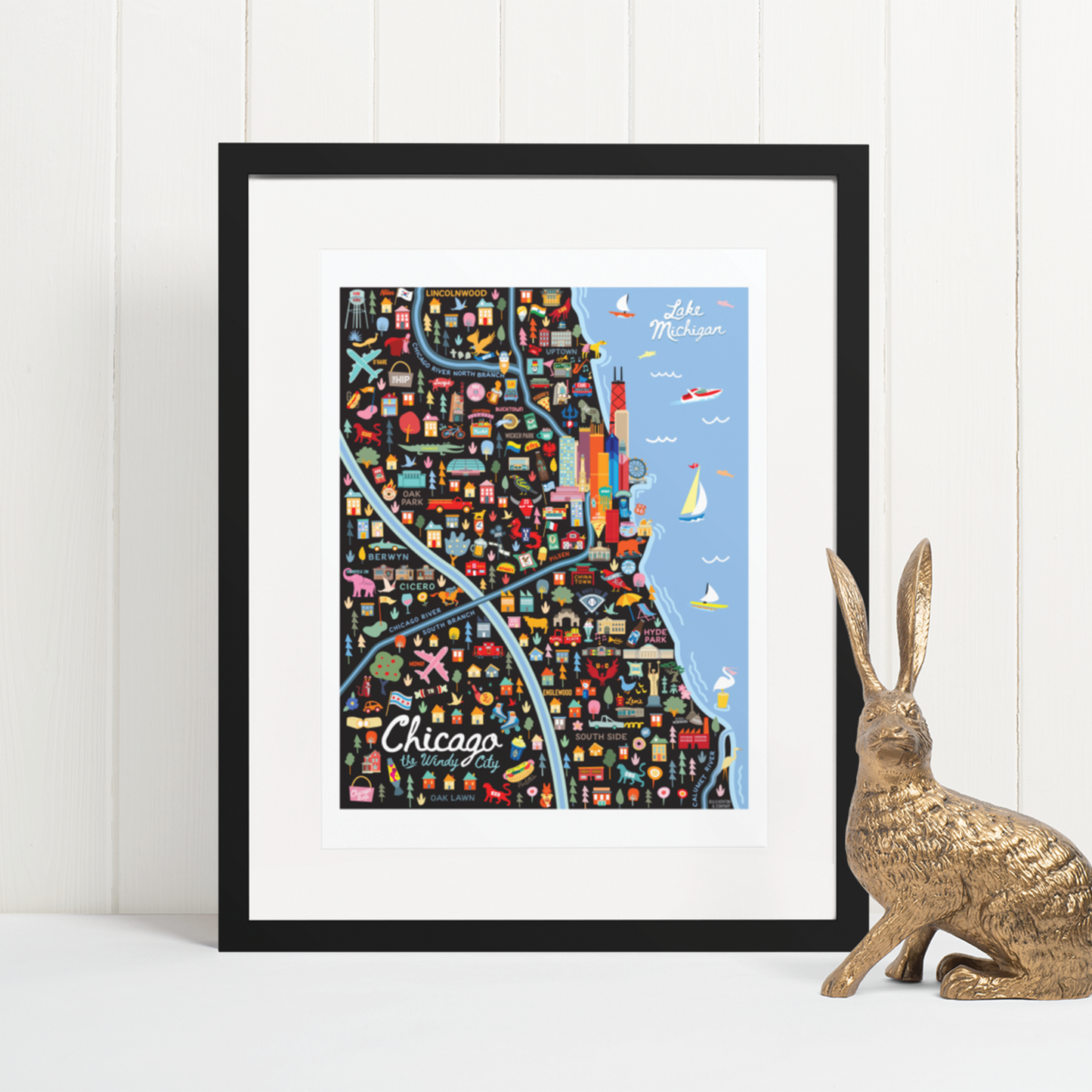 City of Chicago Illinois | Area Map Art Print - A. B. Newton and Company