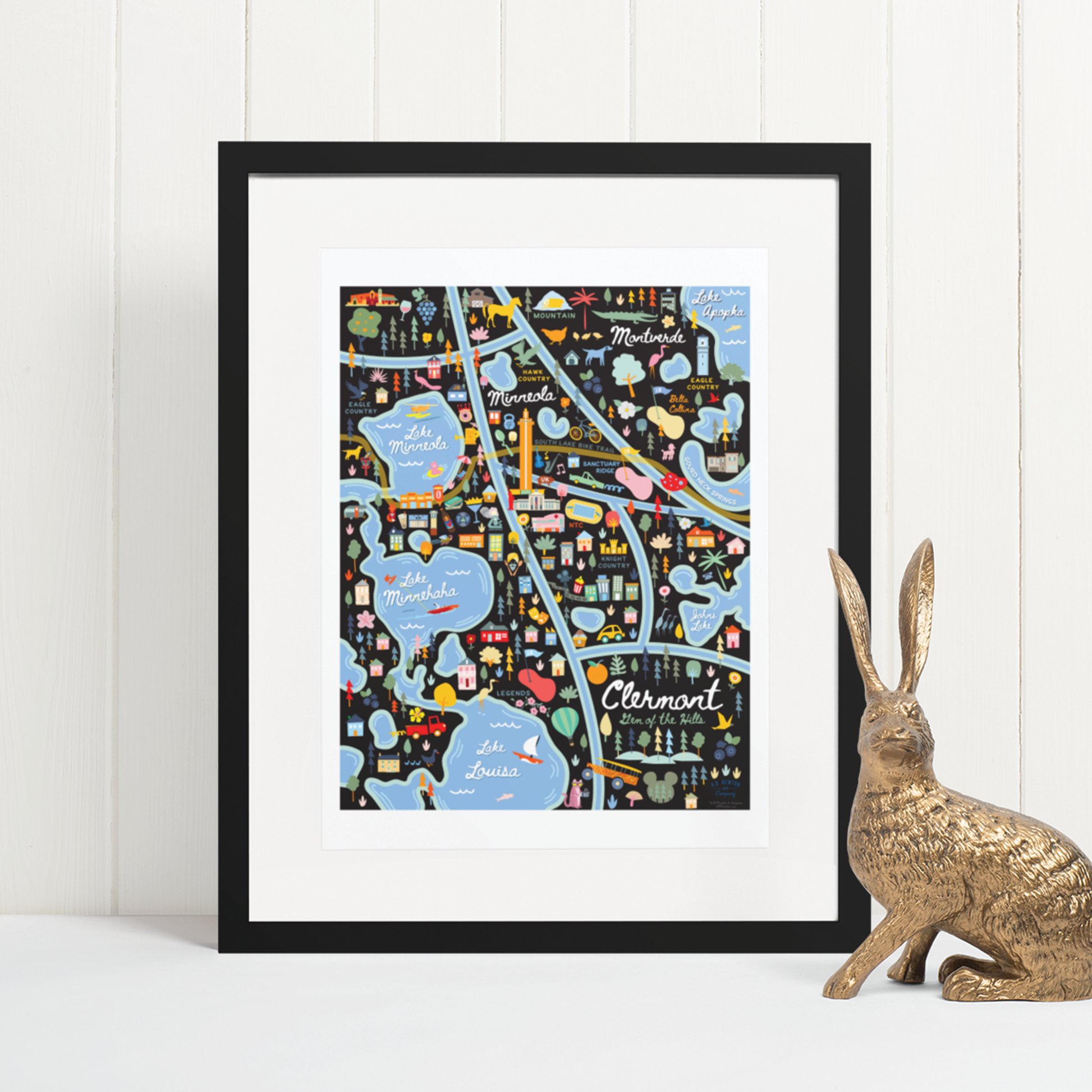 City of Clermont Florida | Area Map Art Print - A. B. Newton and Company