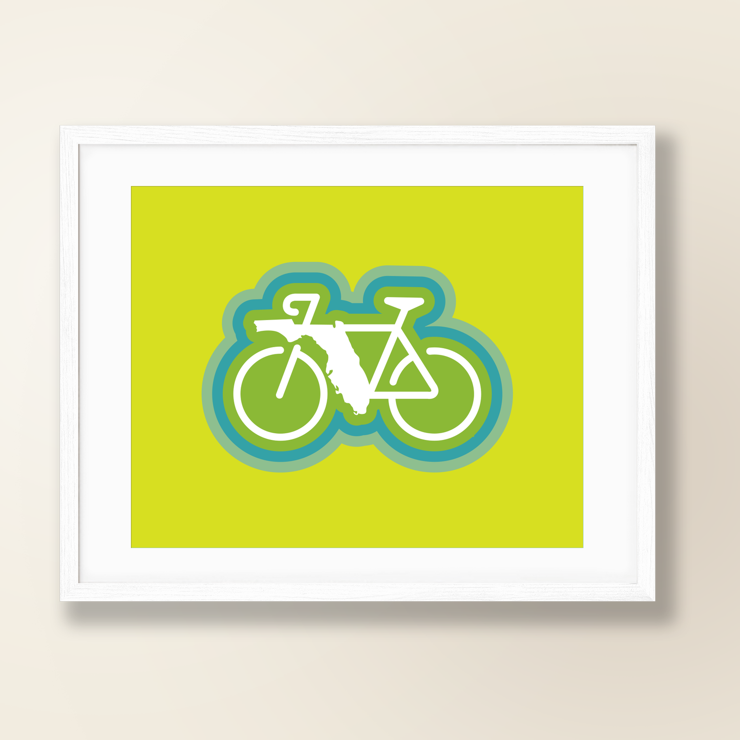Florida Rides Graphic Art Print | Bicycling Road Trip Design Poster | State Rides Print Series