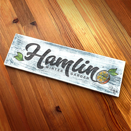 Hamlin Winter Garden - Handcrafted Artisan Wood Sign
