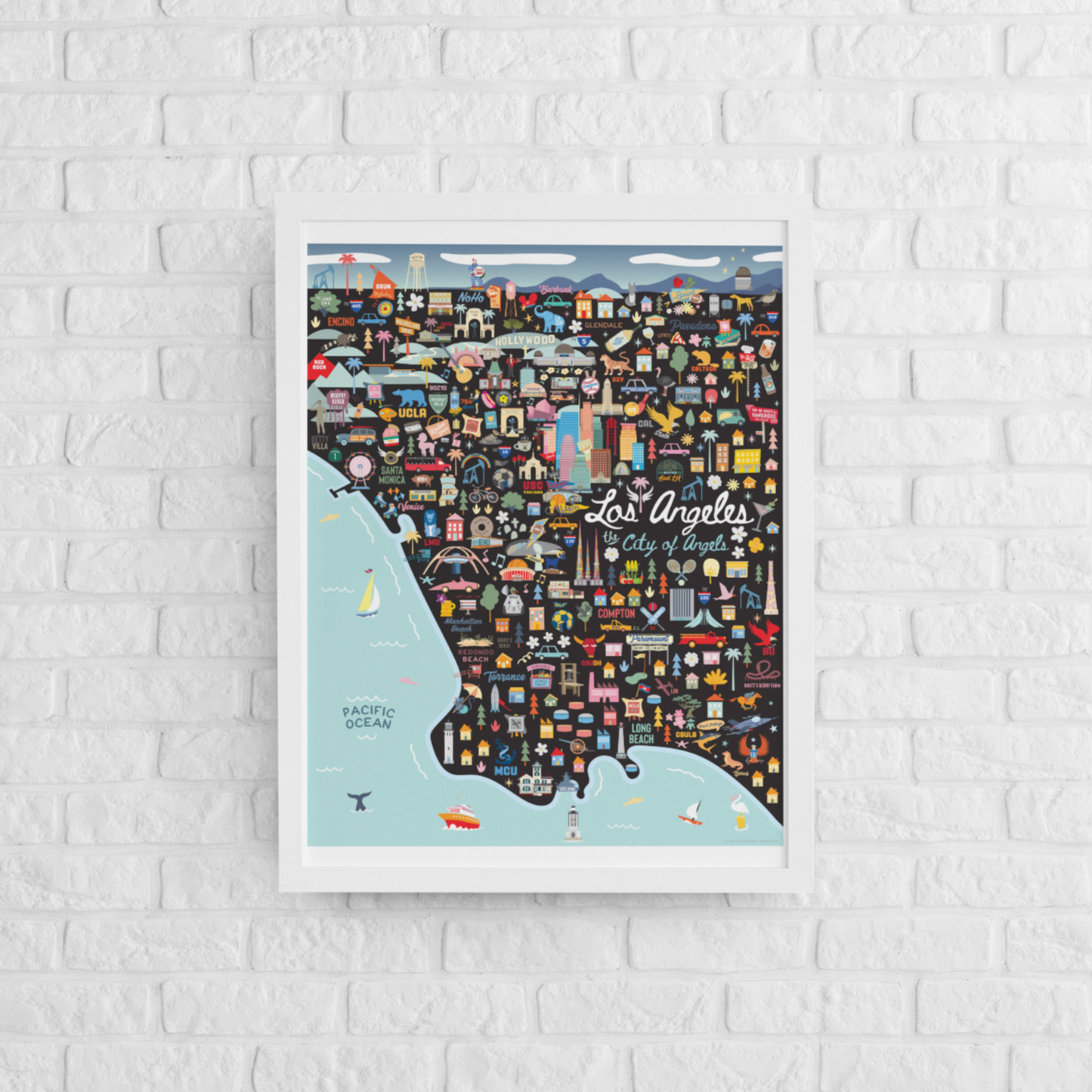 LOS ANGELES, CA | Vertical | City Series Map Art Print