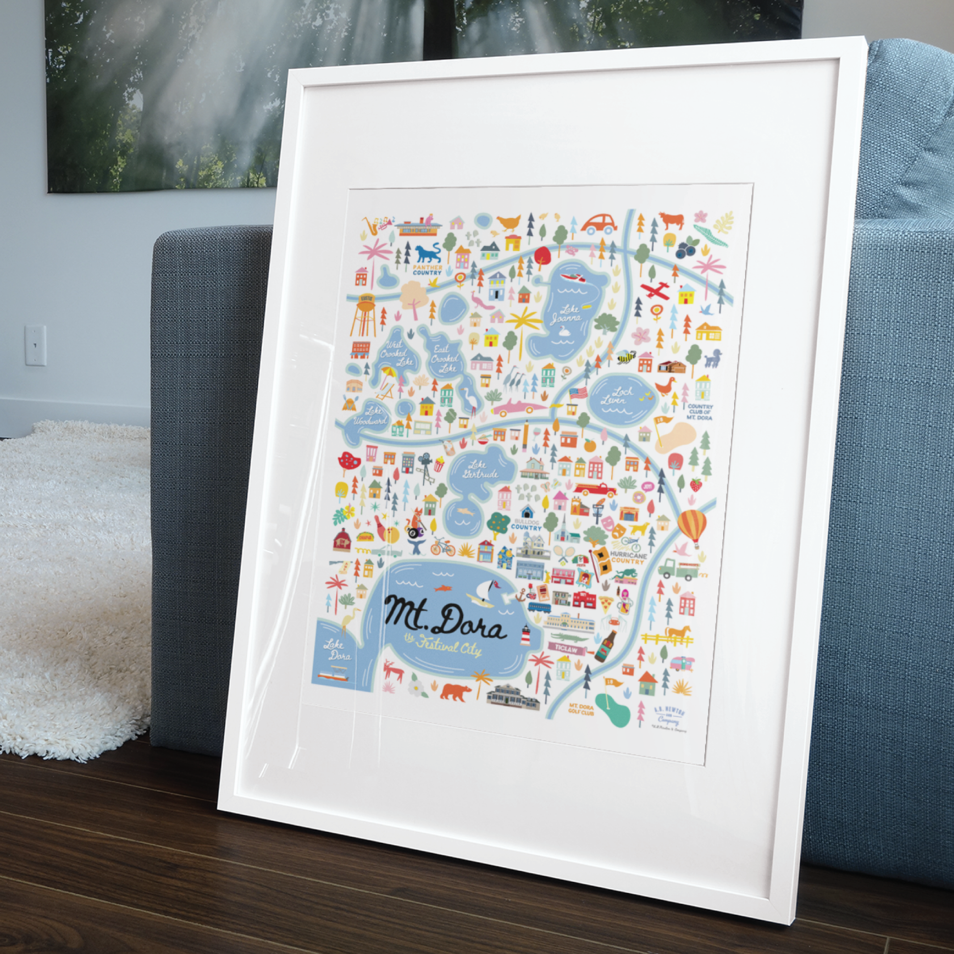 City of Mount Dora Florida | Area Map Art Print - A. B. Newton and Company