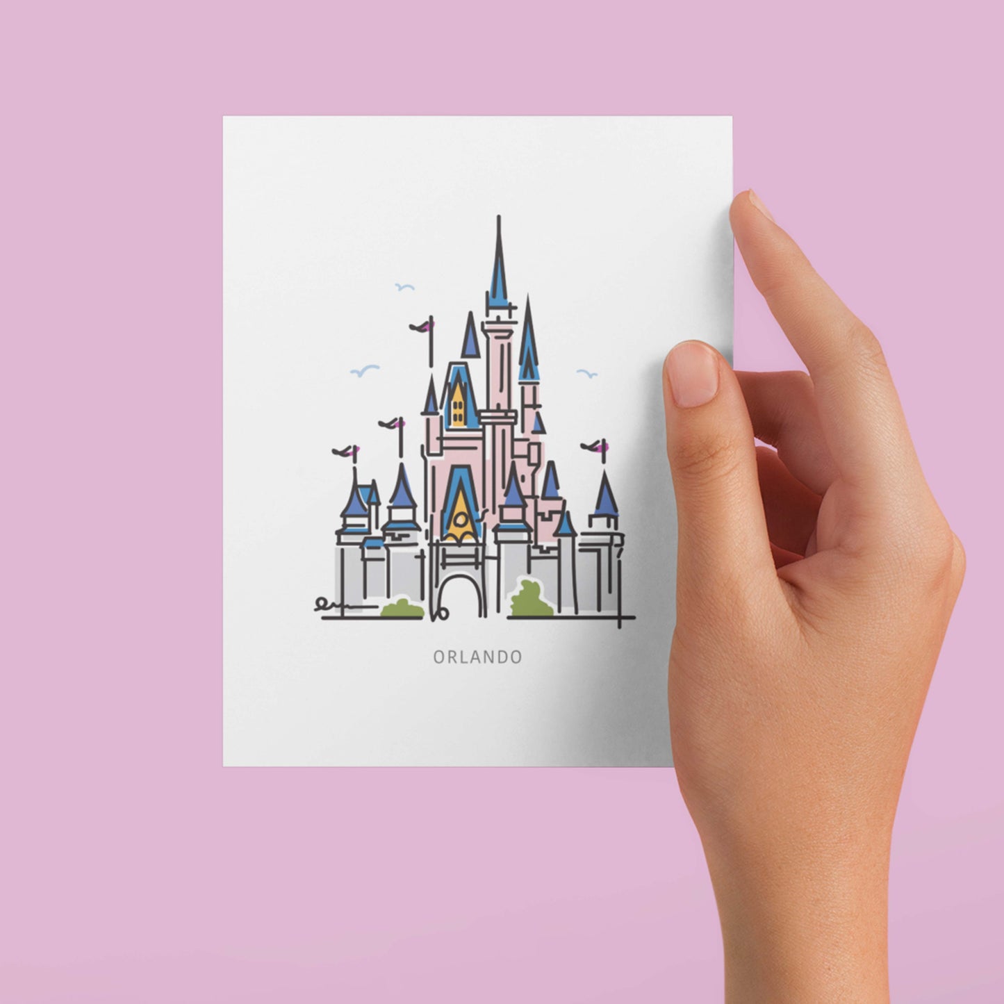 Princess Castle ORLANDO Postcard | 5x7 | Theme Park Series