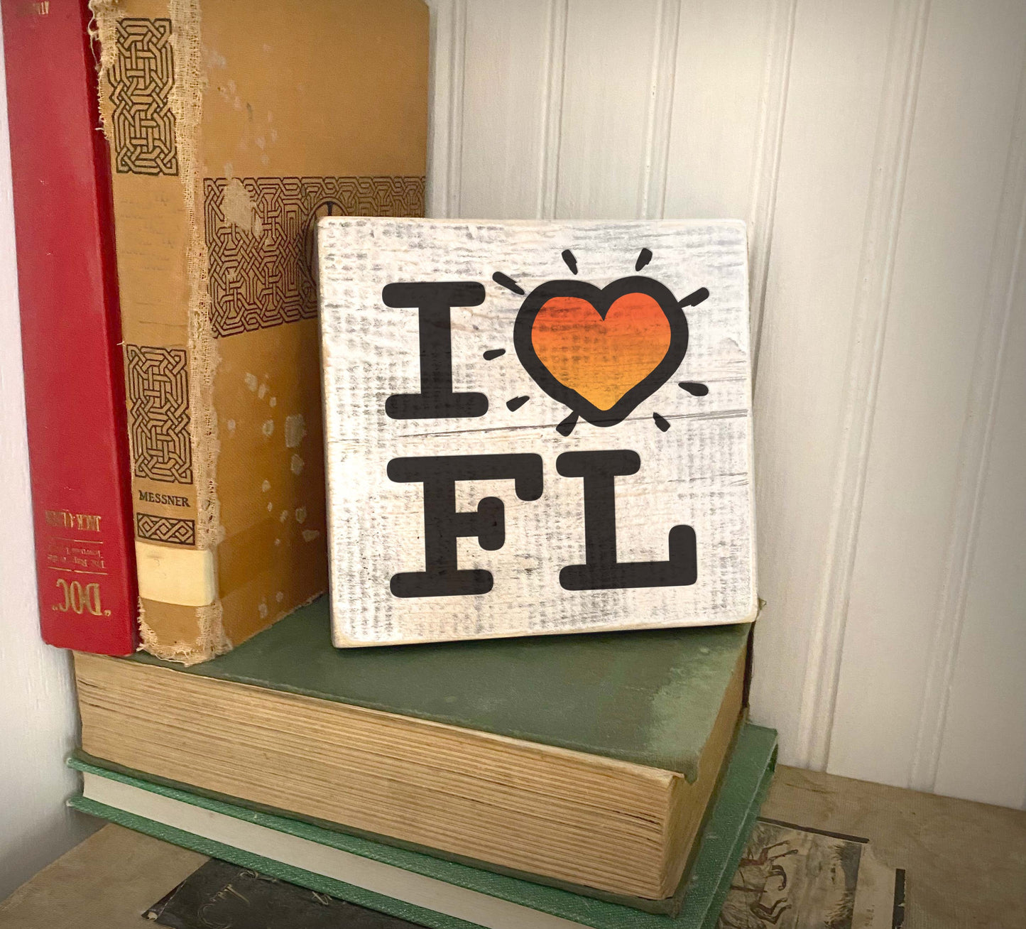 I Heart Florida - Handcrafted Artisan Wood Sign 5.5" x 5.5"