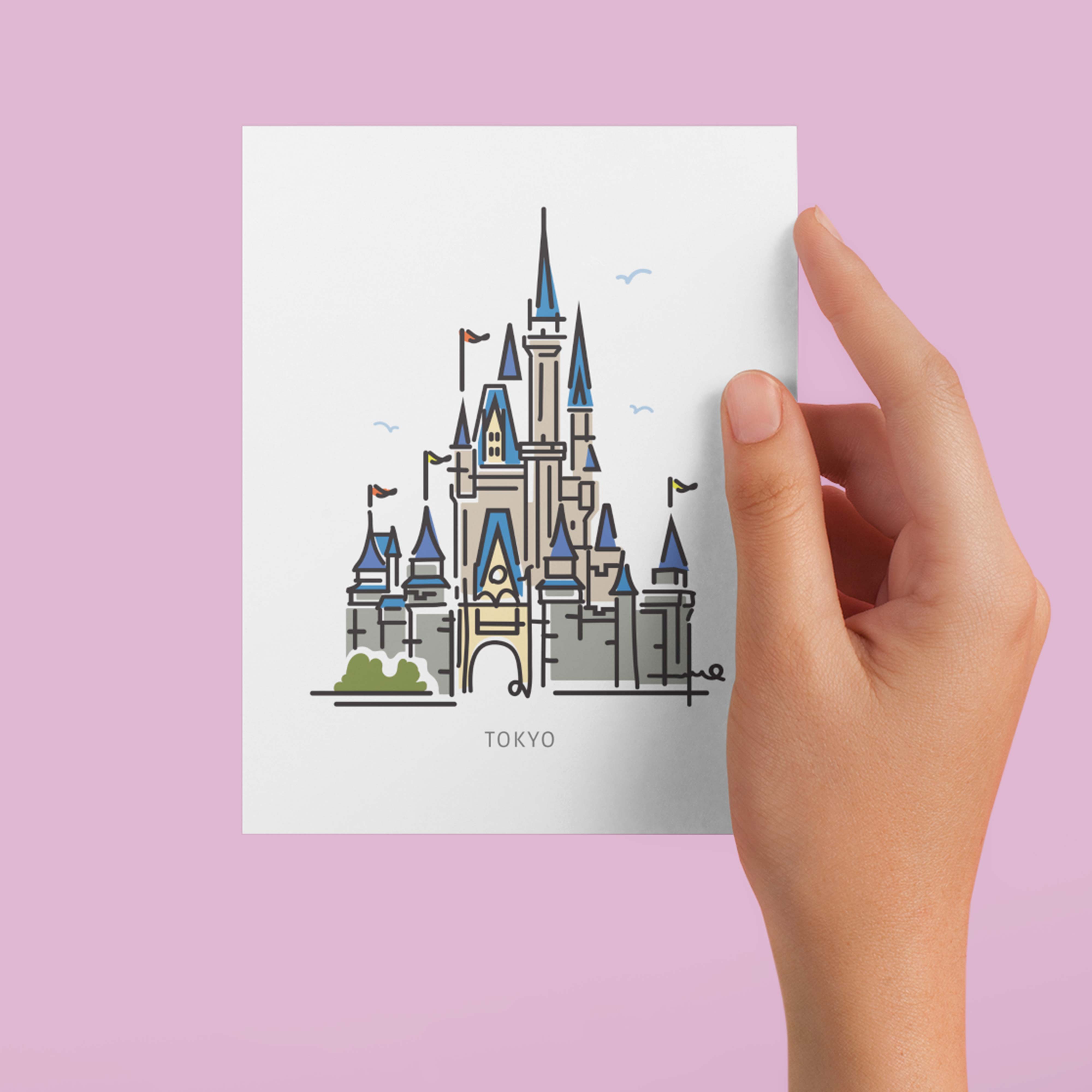 Princess Castle TOKYO Postcard | 5x7 | Theme Park Series