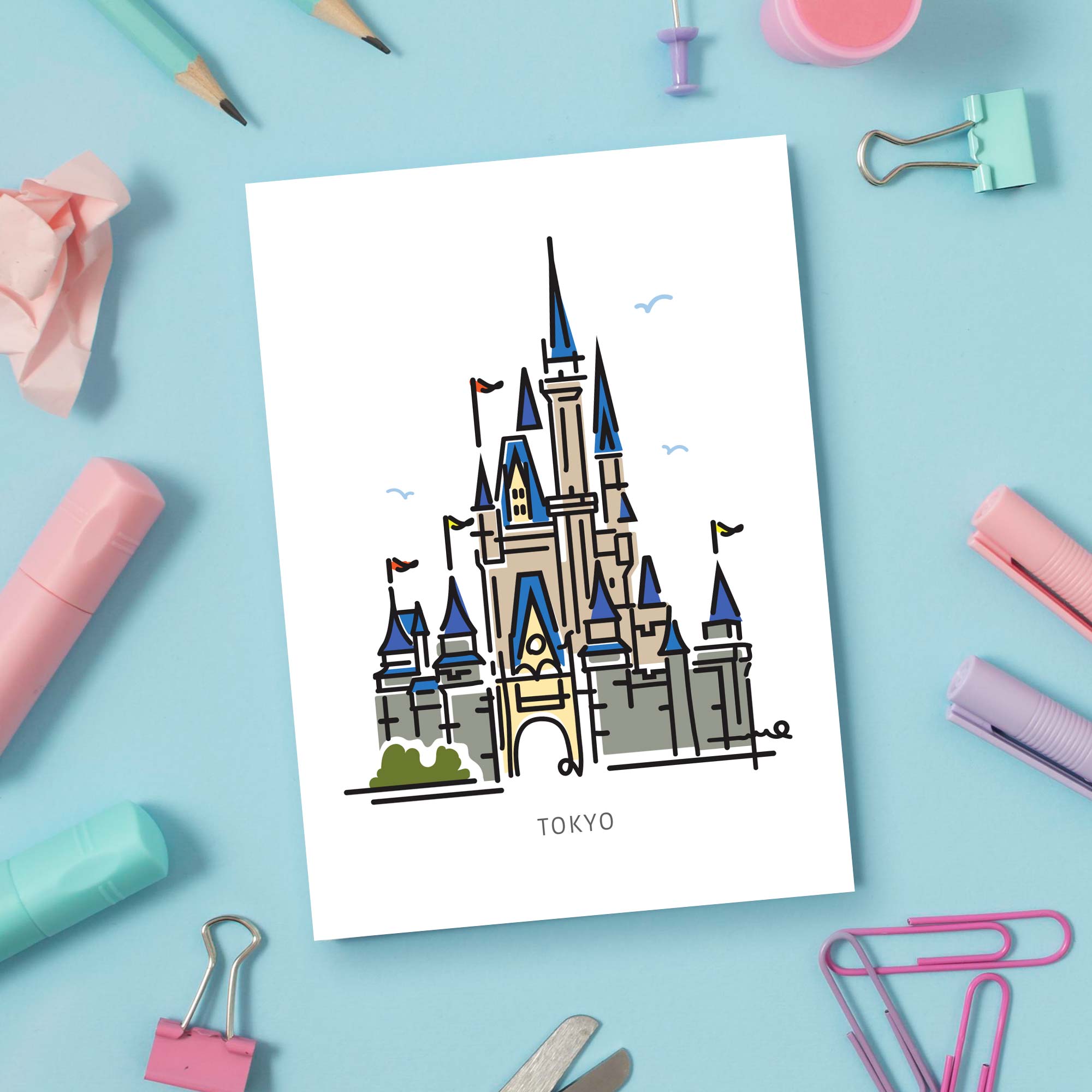 Princess Castle TOKYO Postcard | 5x7 | Theme Park Series