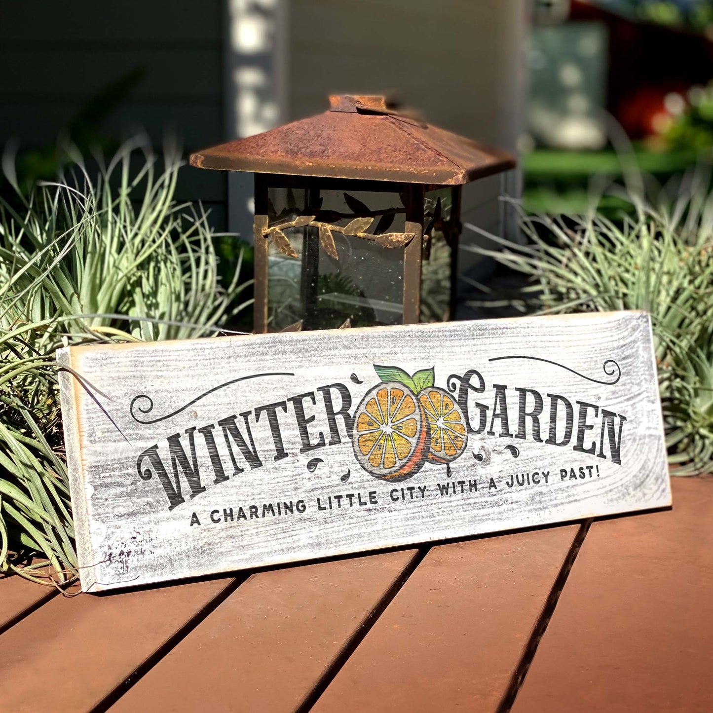 Winter Garden Charming Little City - Handcrafted Artisan Wood Sign