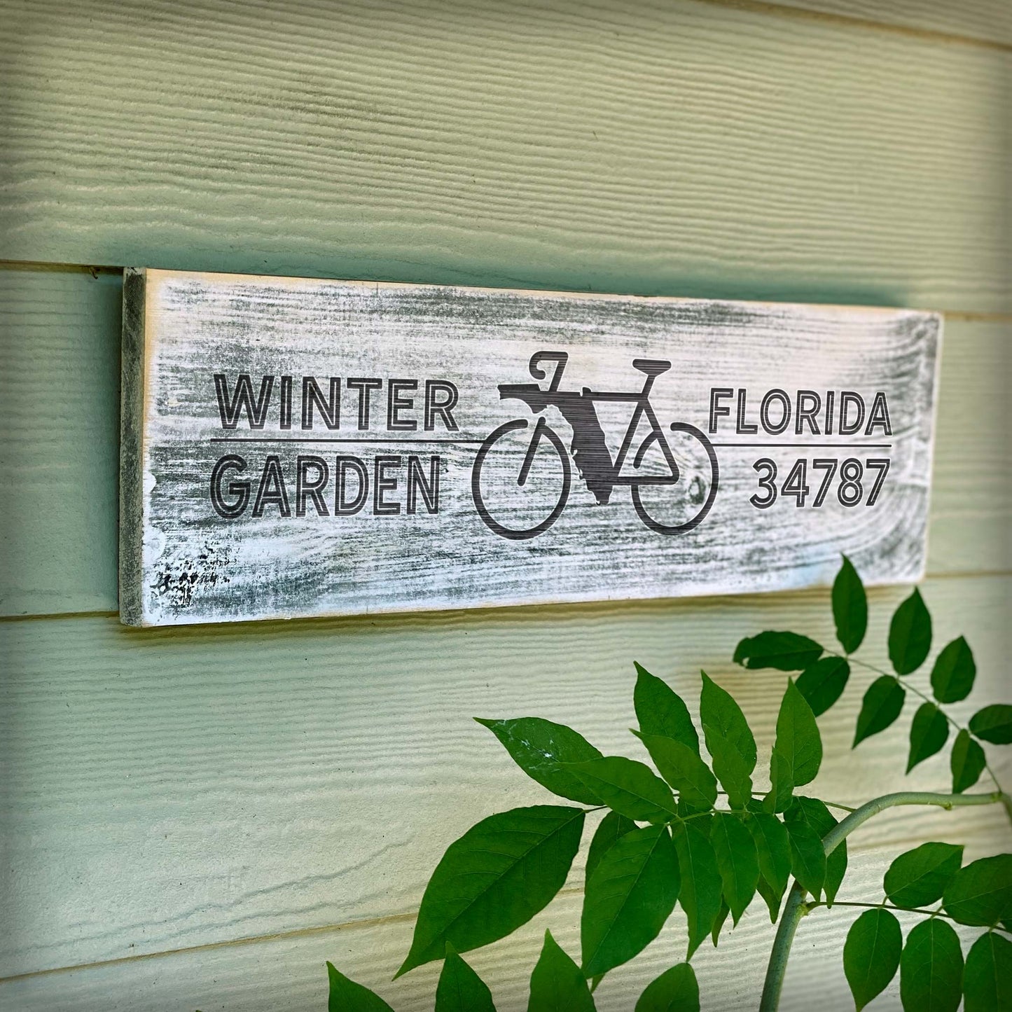 Winter Garden Bike 34787 - Handcrafted Artisan Wood Sign