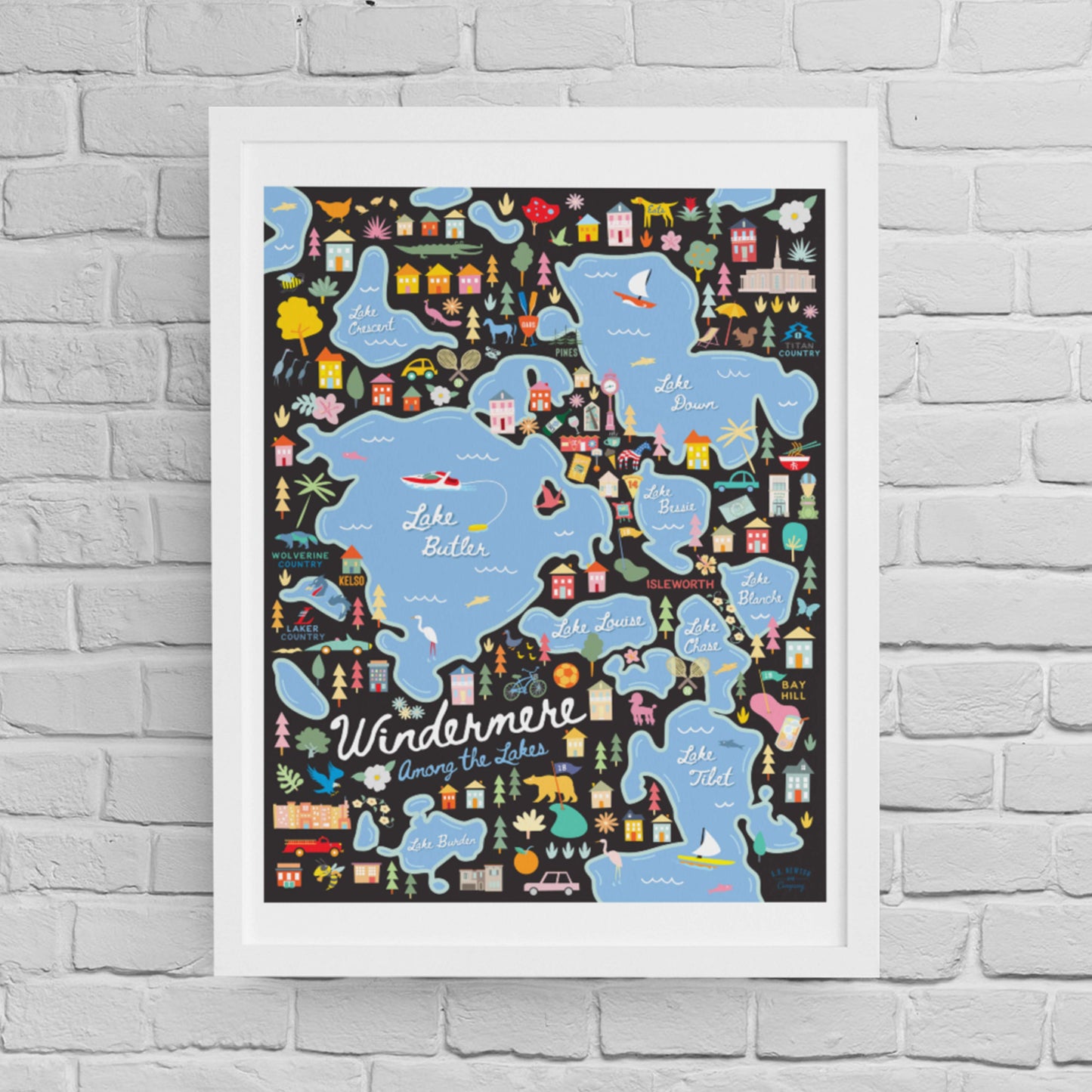 WINDERMERE, FL | City Series Map Art Print