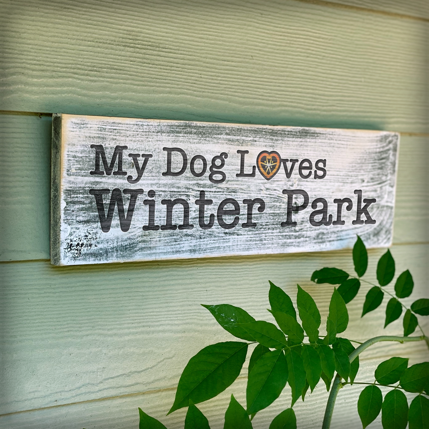 My Dog Loves Winter Park - Handcrafted Artisan Wood Sign