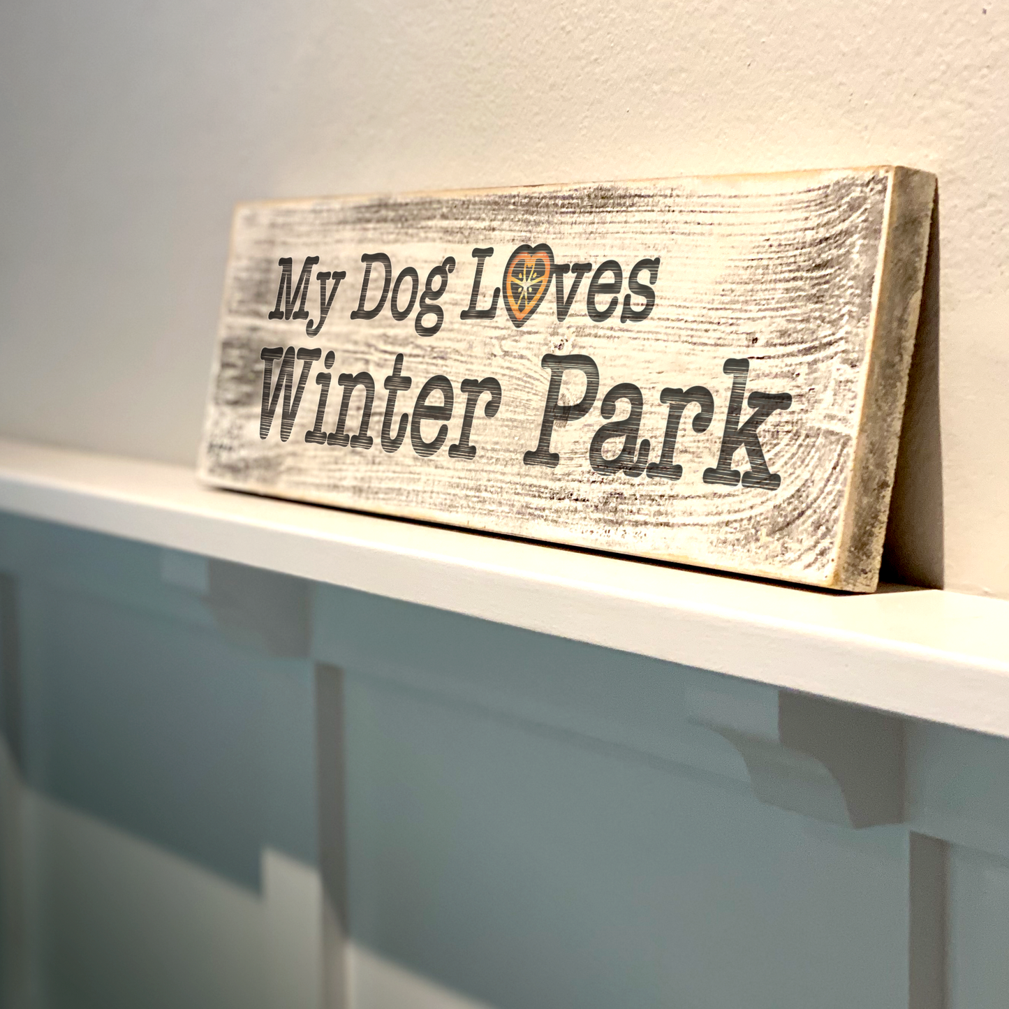 My Dog Loves Winter Park - Handcrafted Artisan Wood Sign