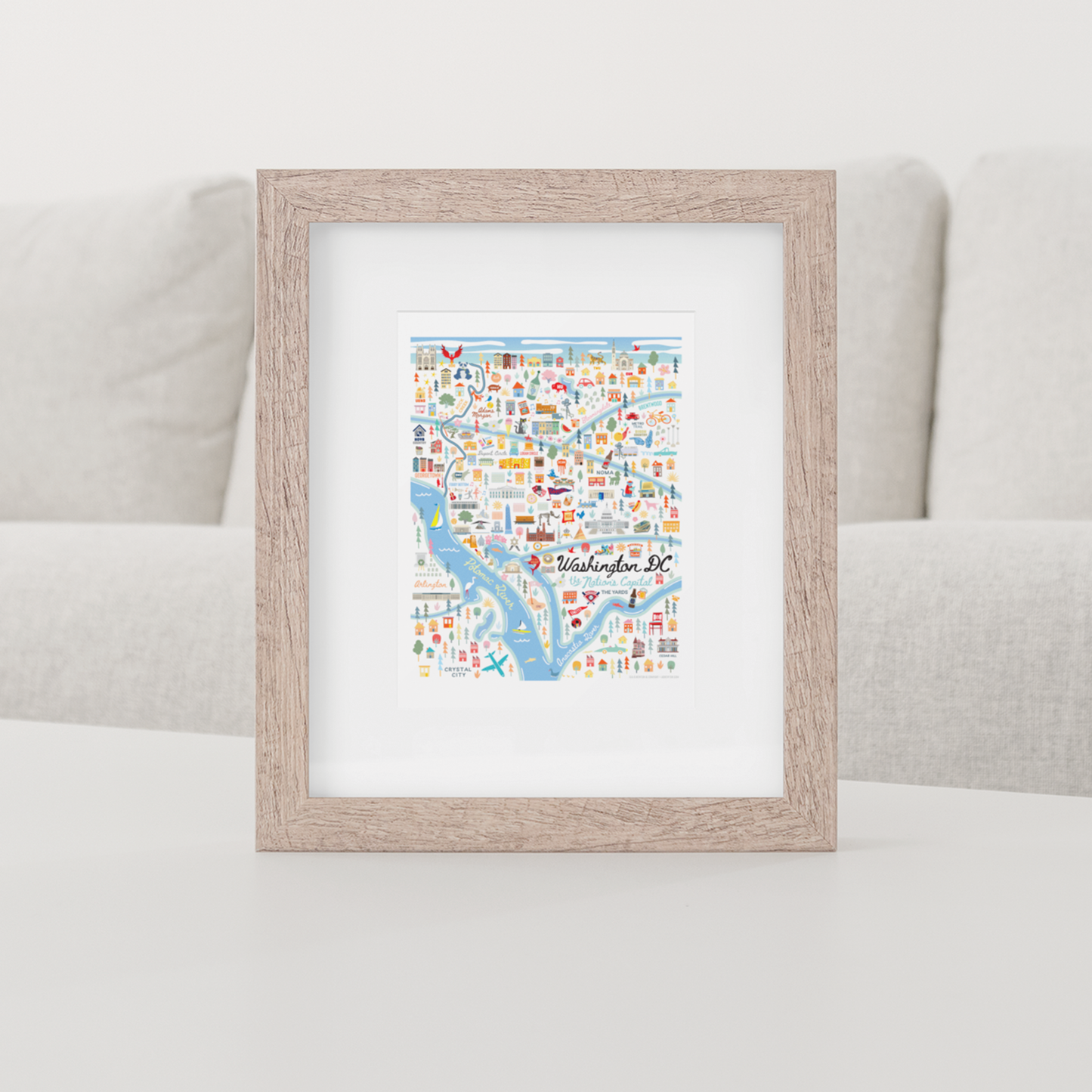 Washington D.C. | Area Map Art Print - A. B. Newton and Company