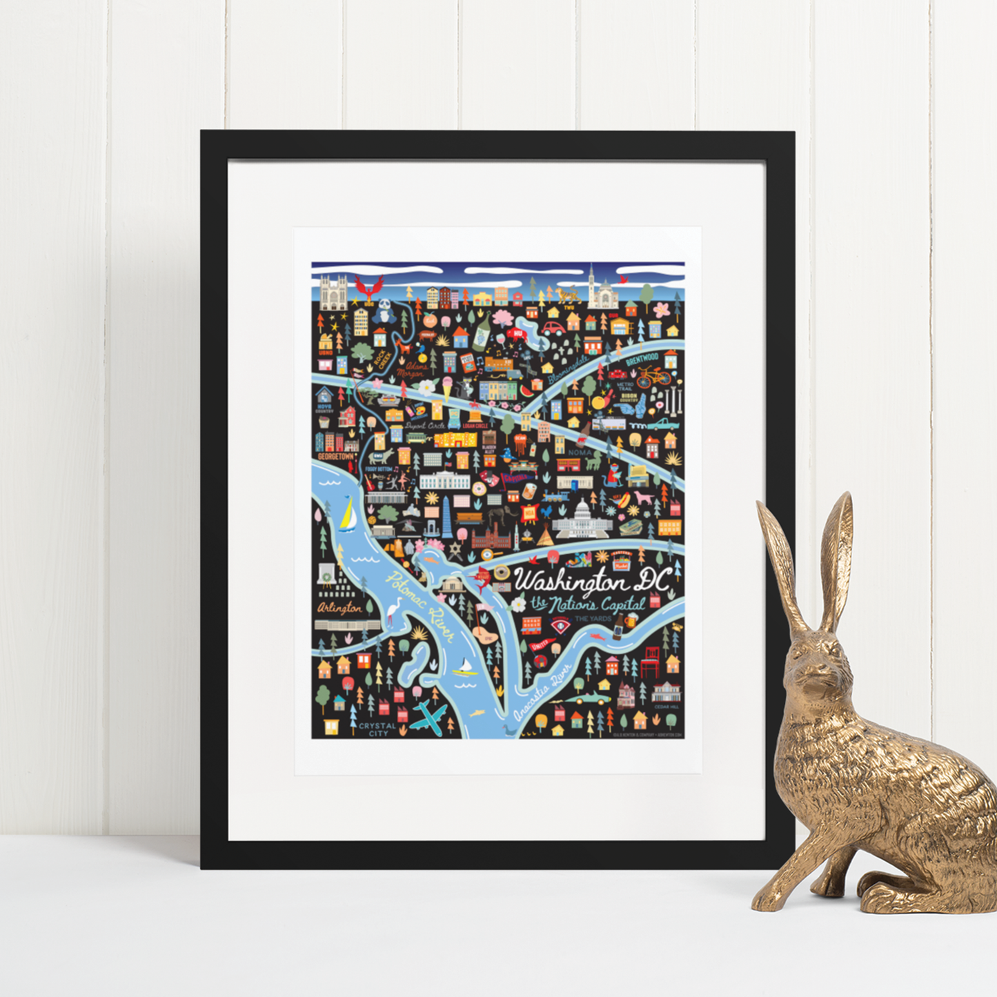 Washington D.C. | Area Map Art Print - A. B. Newton and Company