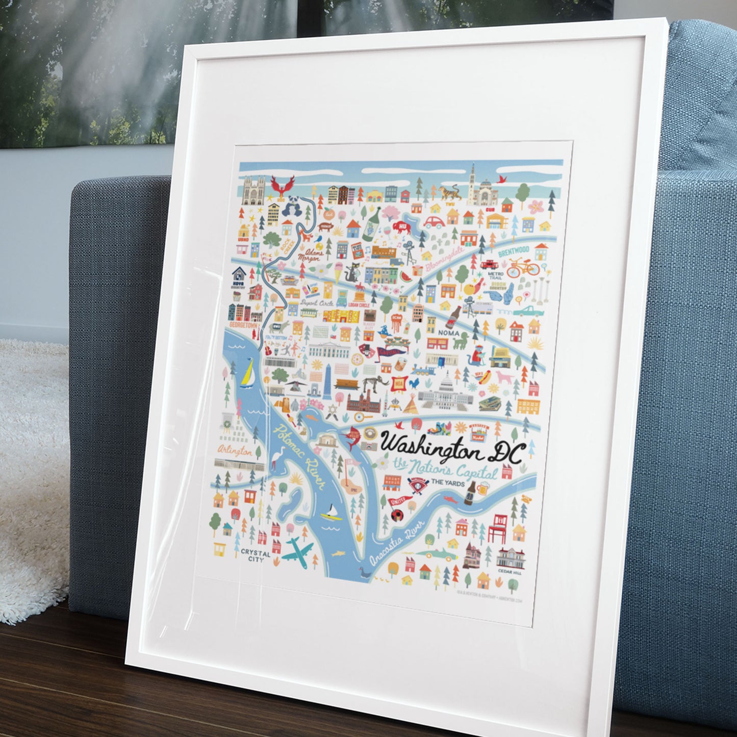 Washington D.C. | Area Map Art Print - A. B. Newton and Company