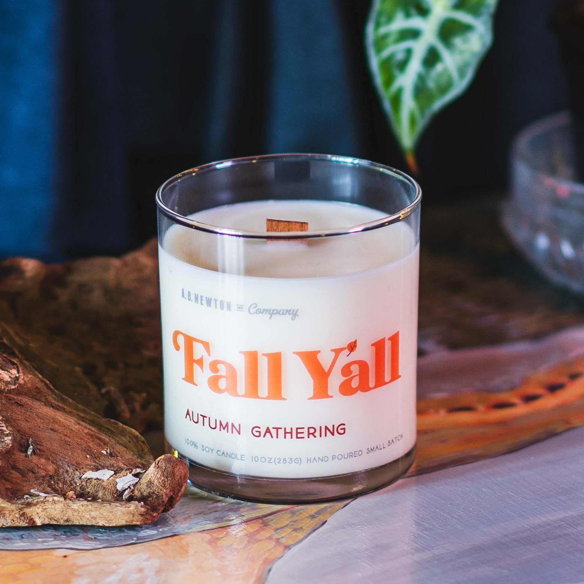 Fall Y'all Autumn Gathering Scented Soy Candle Hand Poured Small Batch - A. B. Newton and Company