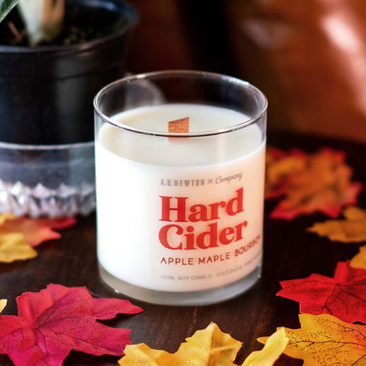 Hard Cider Apple Maple Bourbon Scented Soy Candle Hand Poured Small Batch