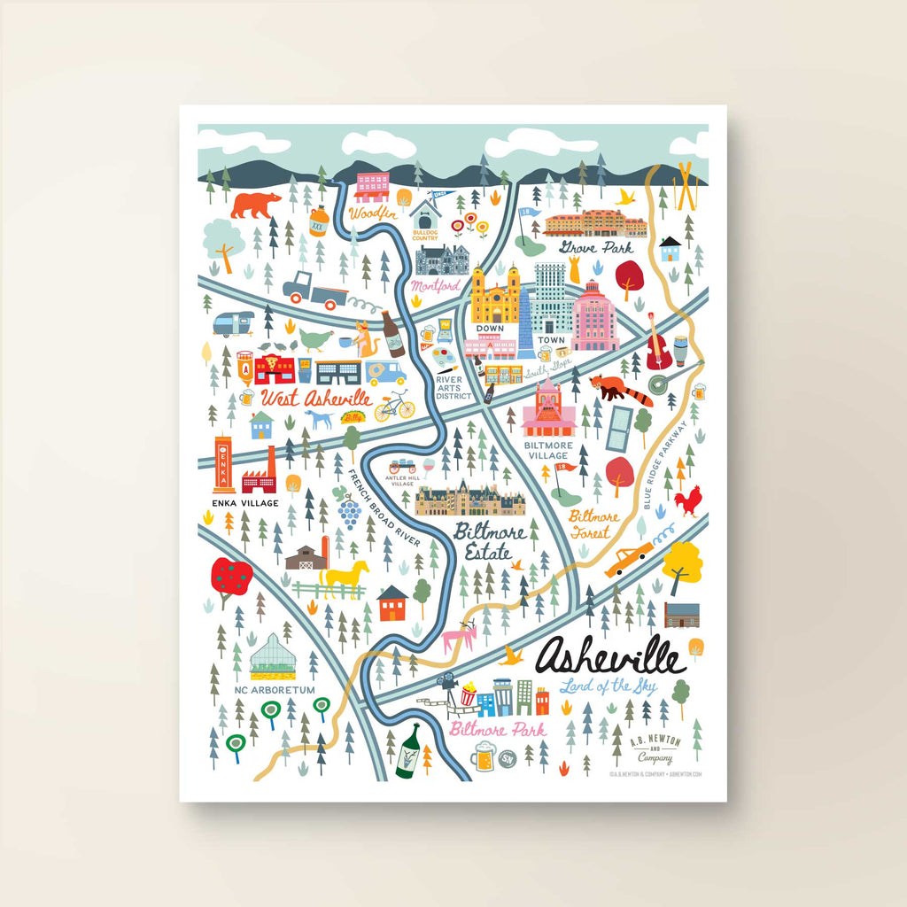 ASHEVILLE, NC | City Map Art Print