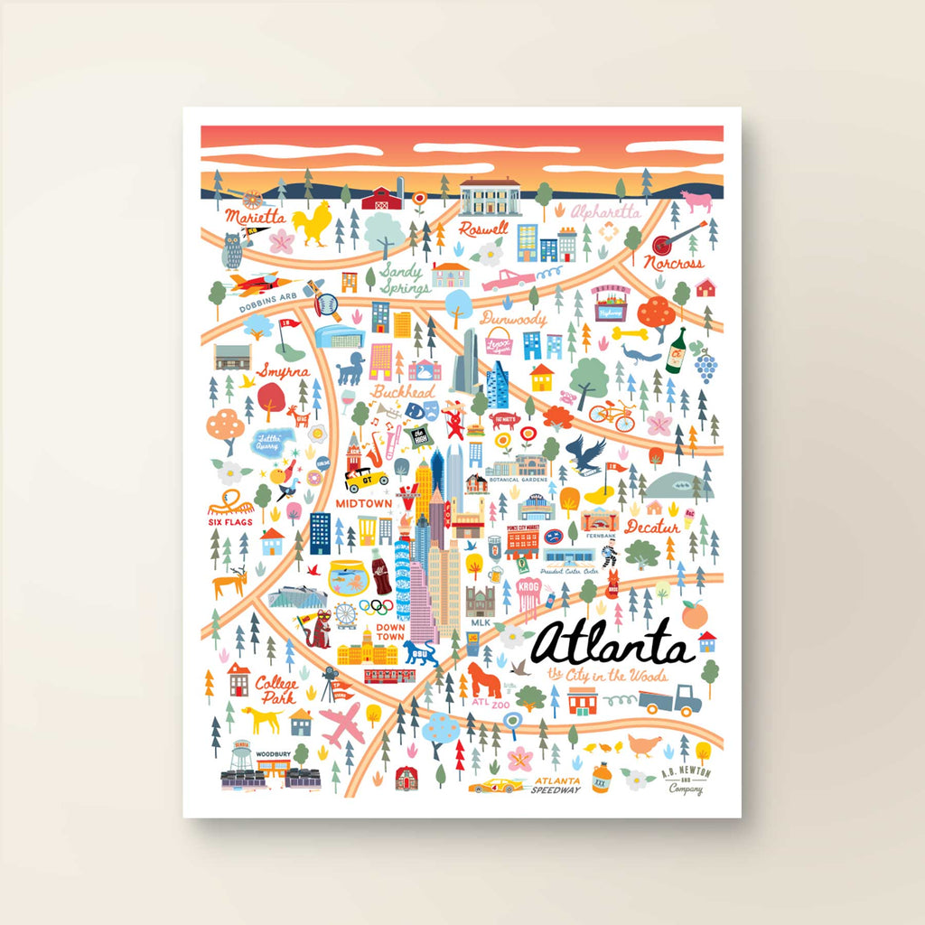 ATLANTA, GA | Map Art Print - City Map Series