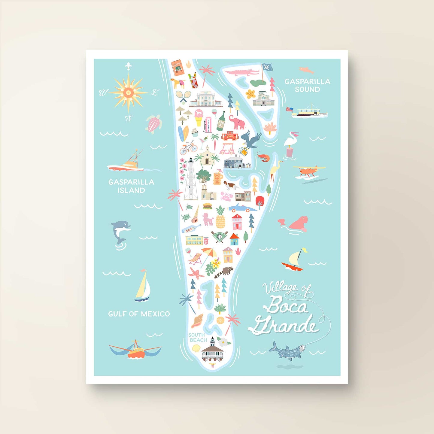 BOCA GRANDE, FL | City Series Map Art Print