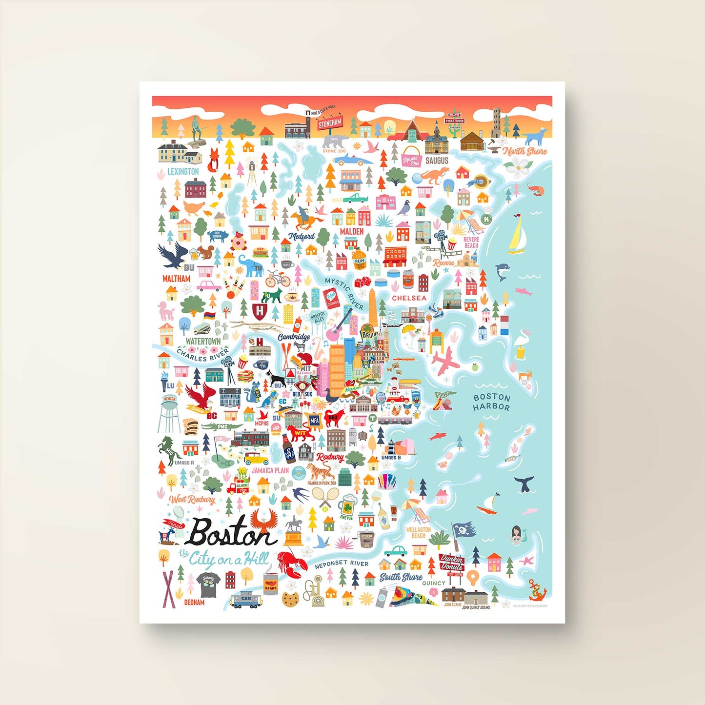 BOSTON, MA | City Series Map Art Print
