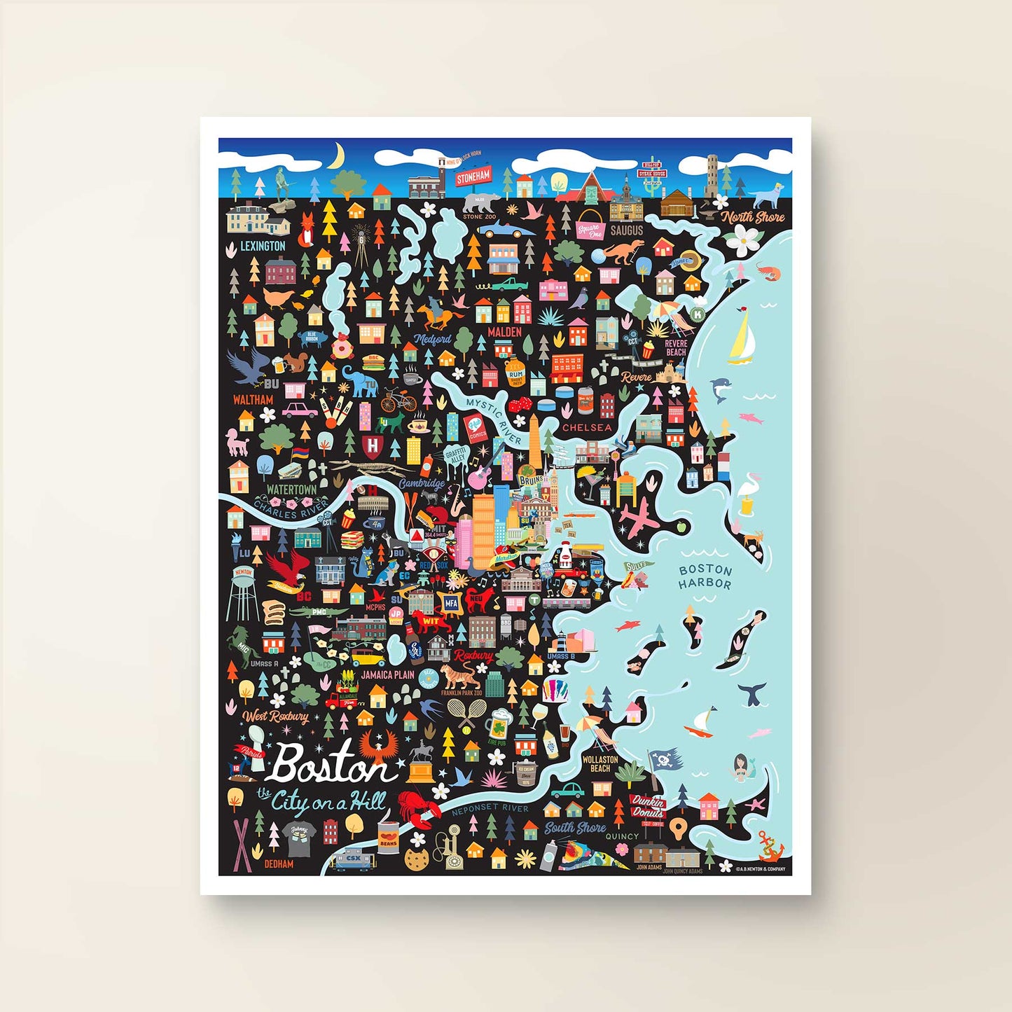 BOSTON, MA | City Series Map Art Print