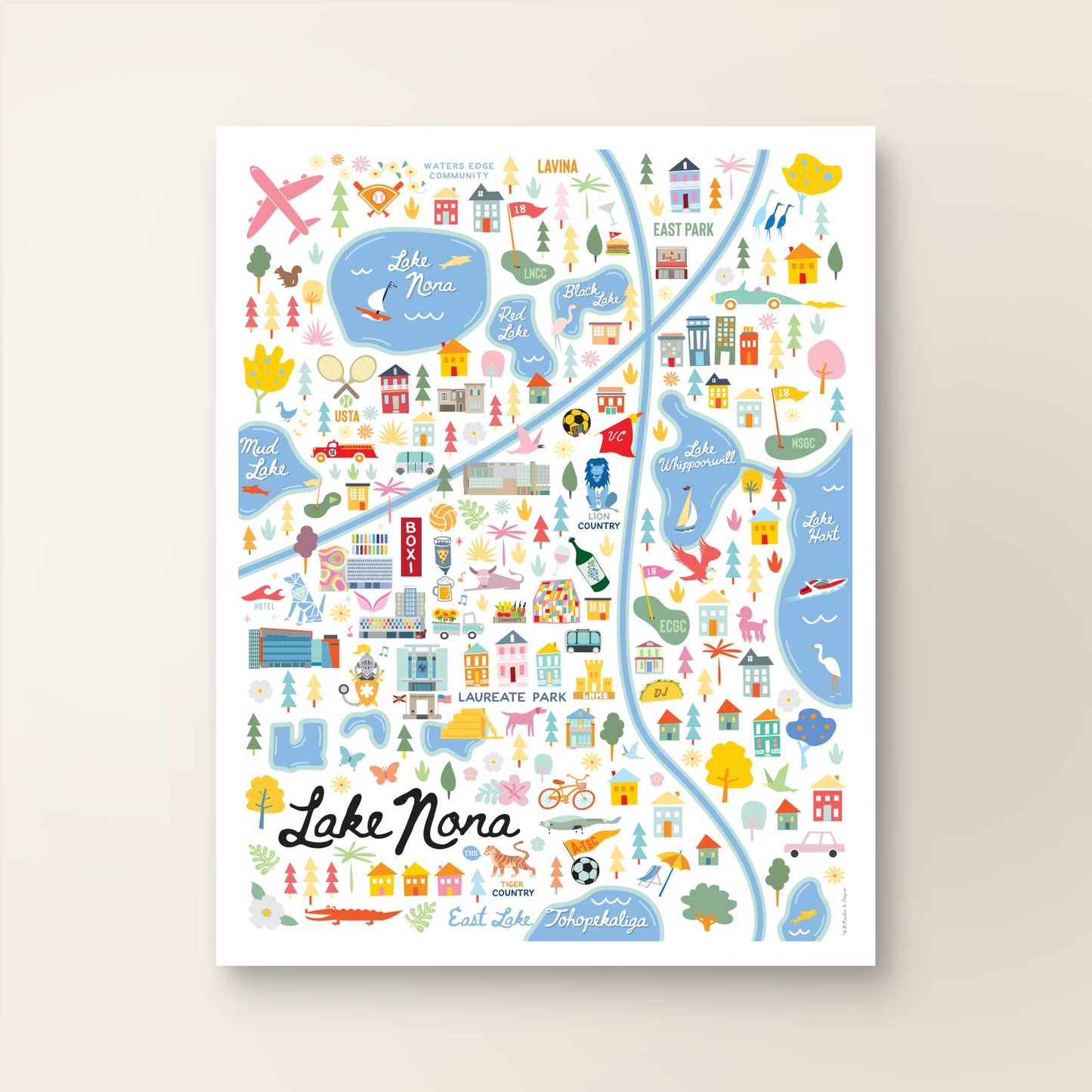 LAKE NONA, FL | City Series Map Art Print