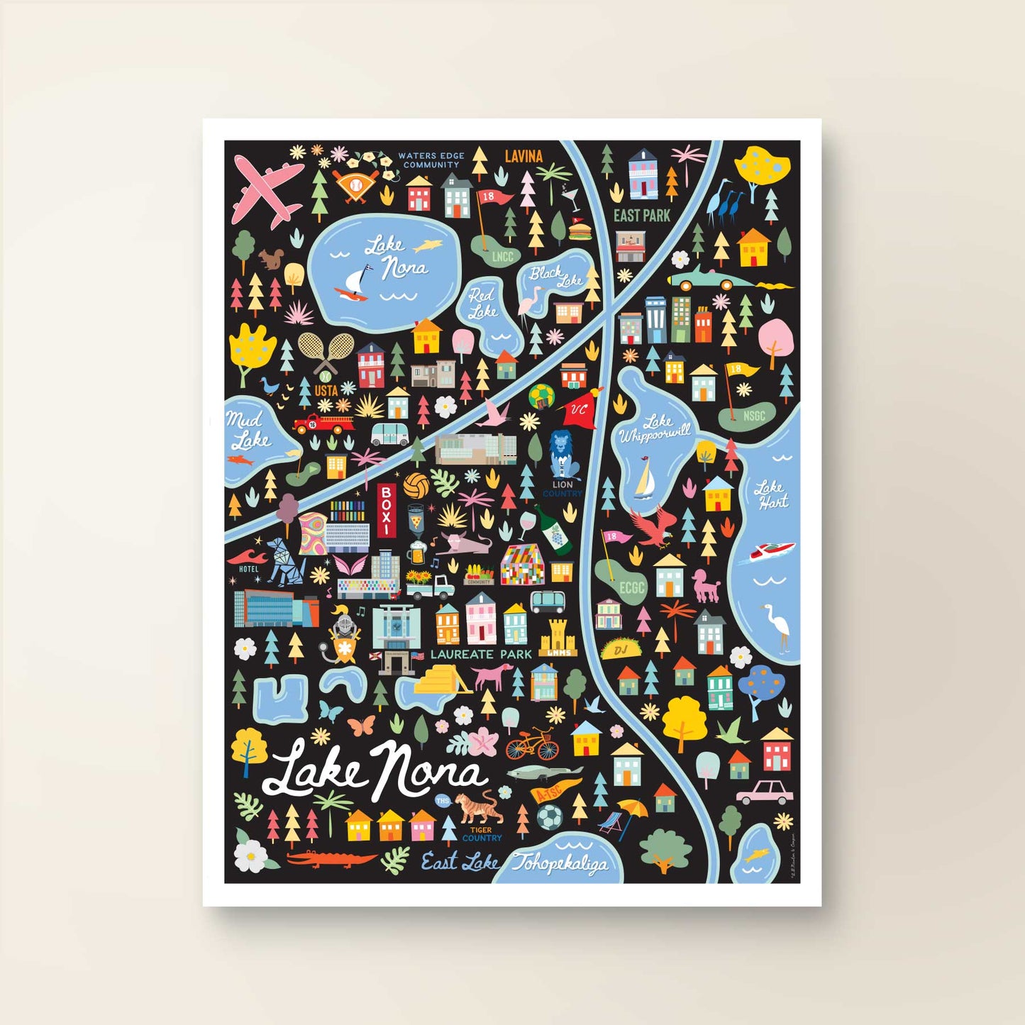 LAKE NONA, FL | City Series Map Art Print