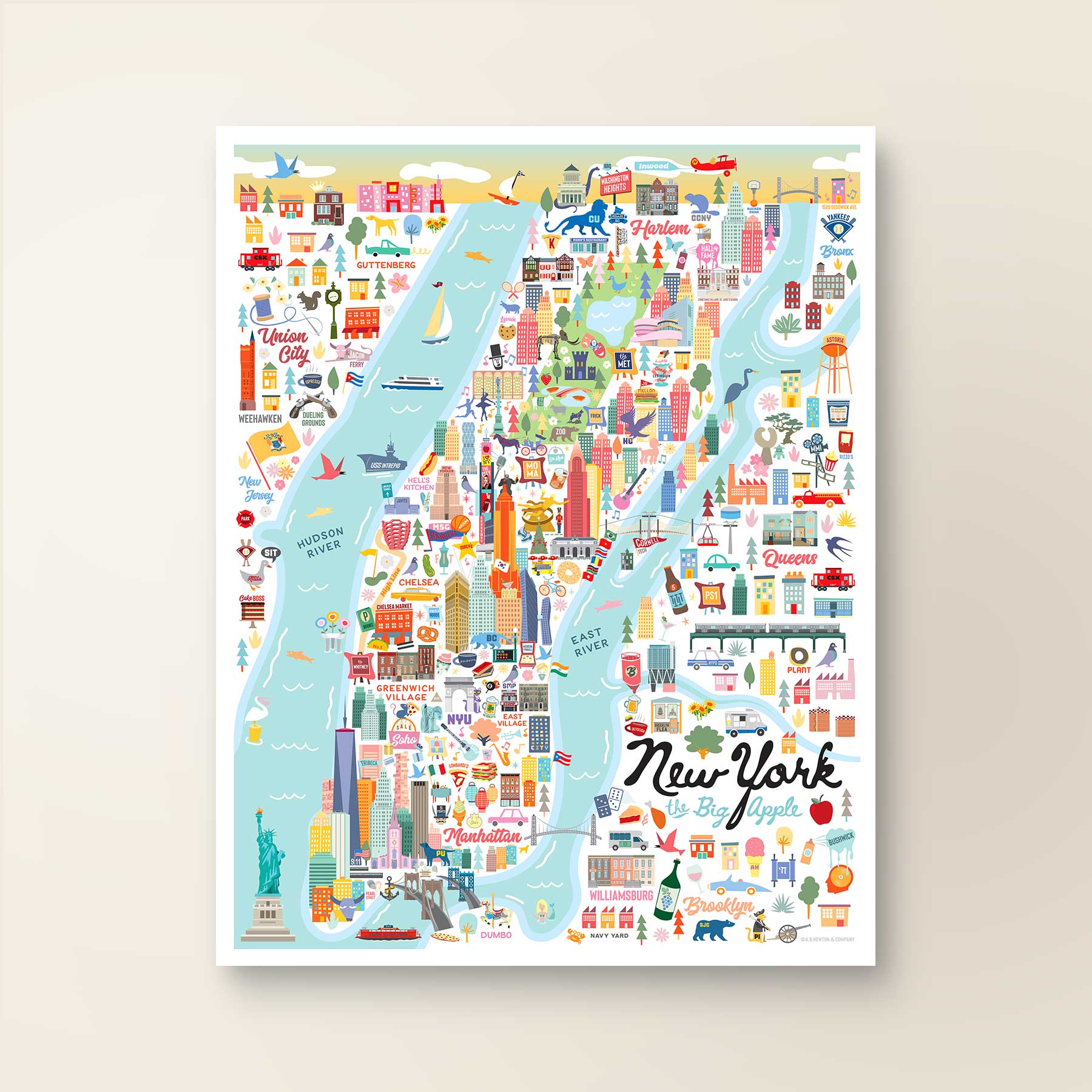CITY,　NEW　Art　YORK　City　Map　NY　New　Series　York　Print
