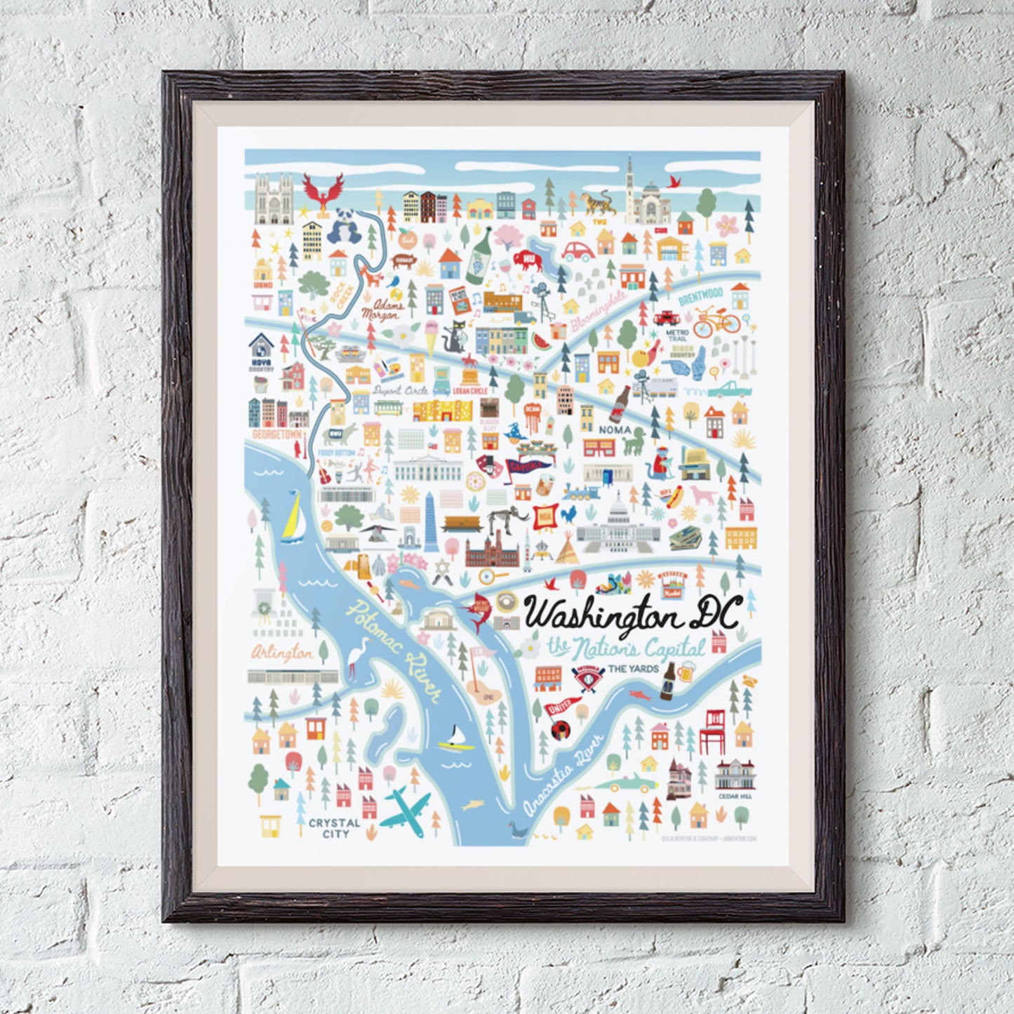 Washington D.C. | Area Map Art Print - A. B. Newton and Company