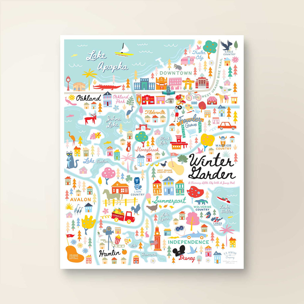 WINTER GARDEN, FL | City Series Map Art Print