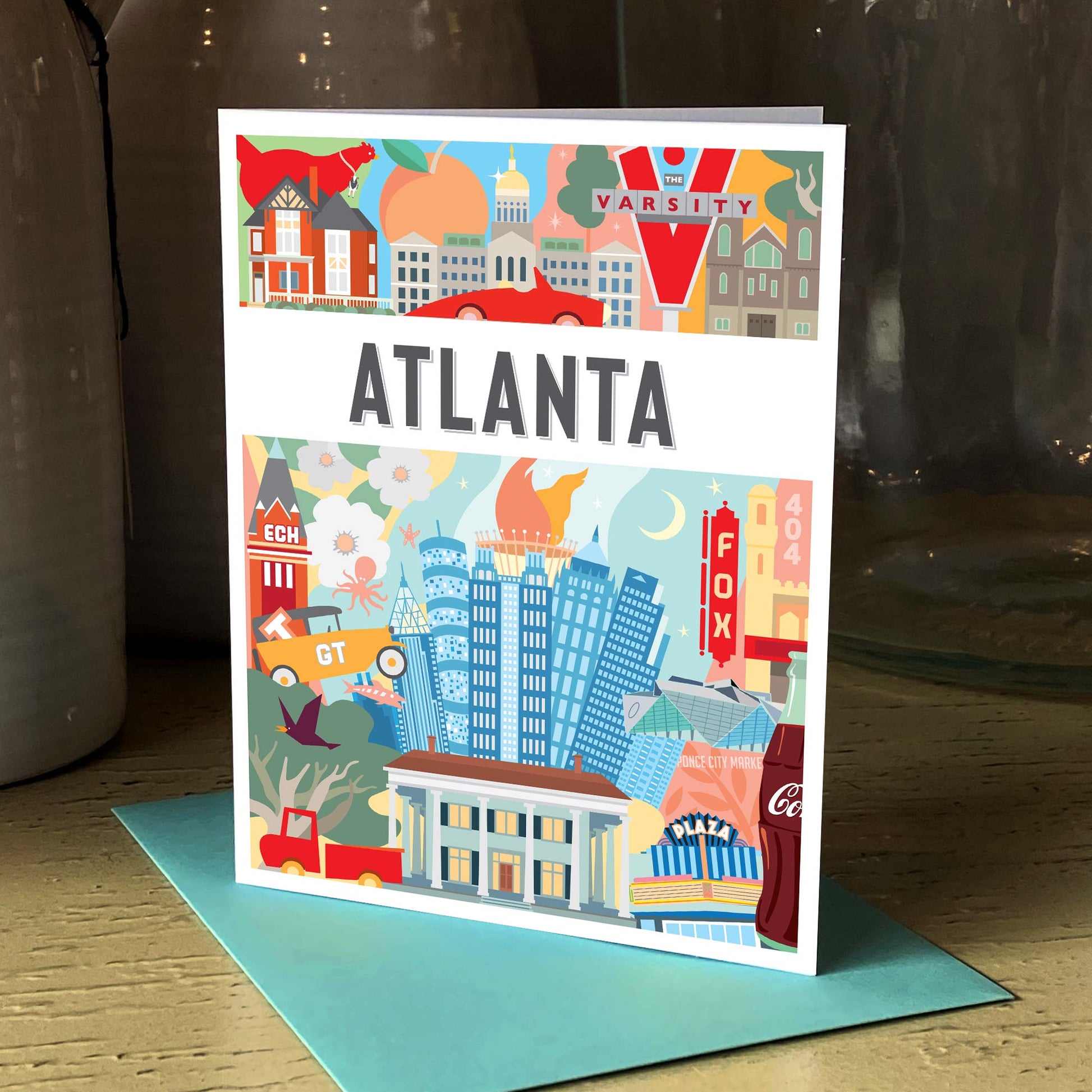Atlanta Georgia Greeting Card | Montage | Single and 8 Pack - A. B. Newton and Company