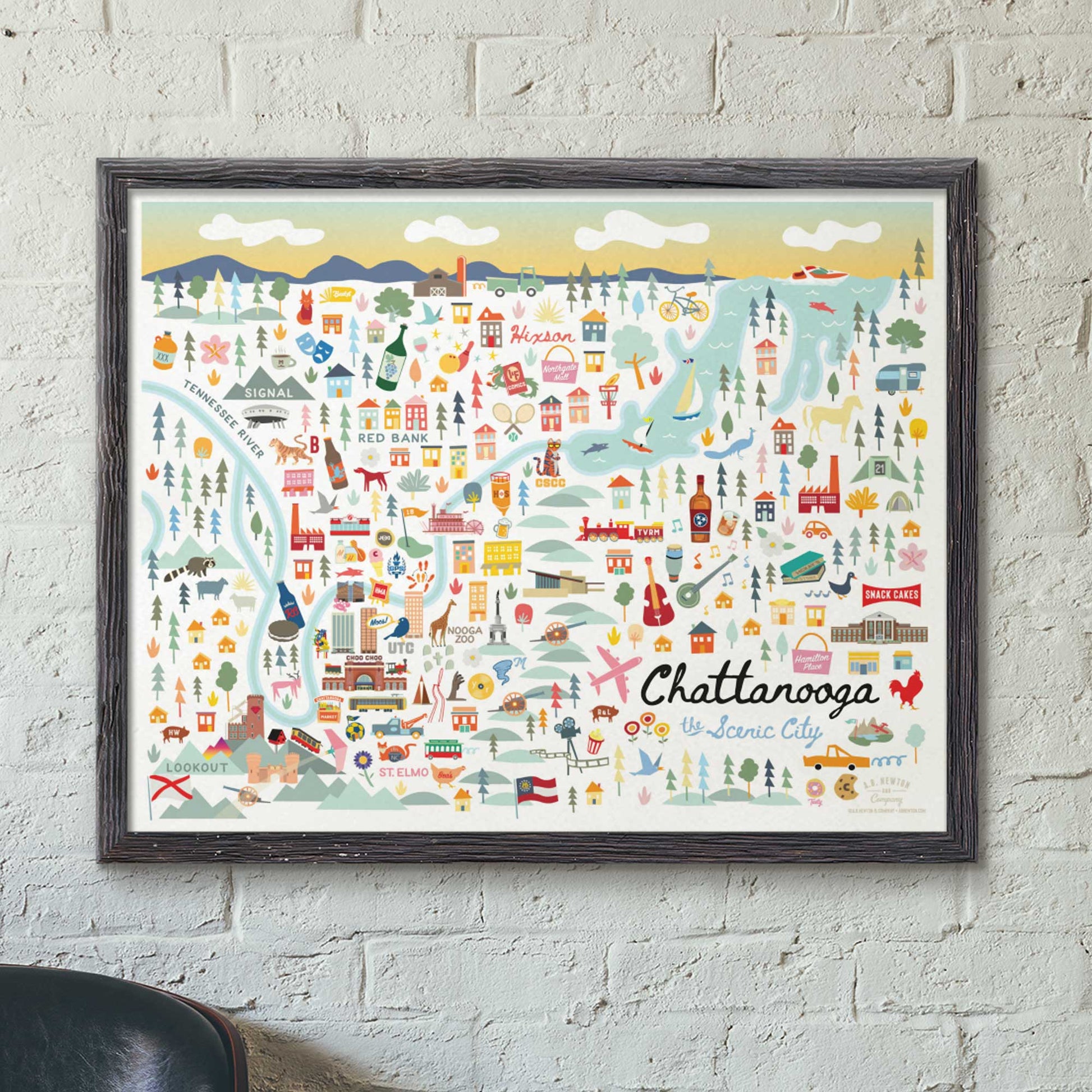 CHATTANOOGA, TN | City Series Map Art Print