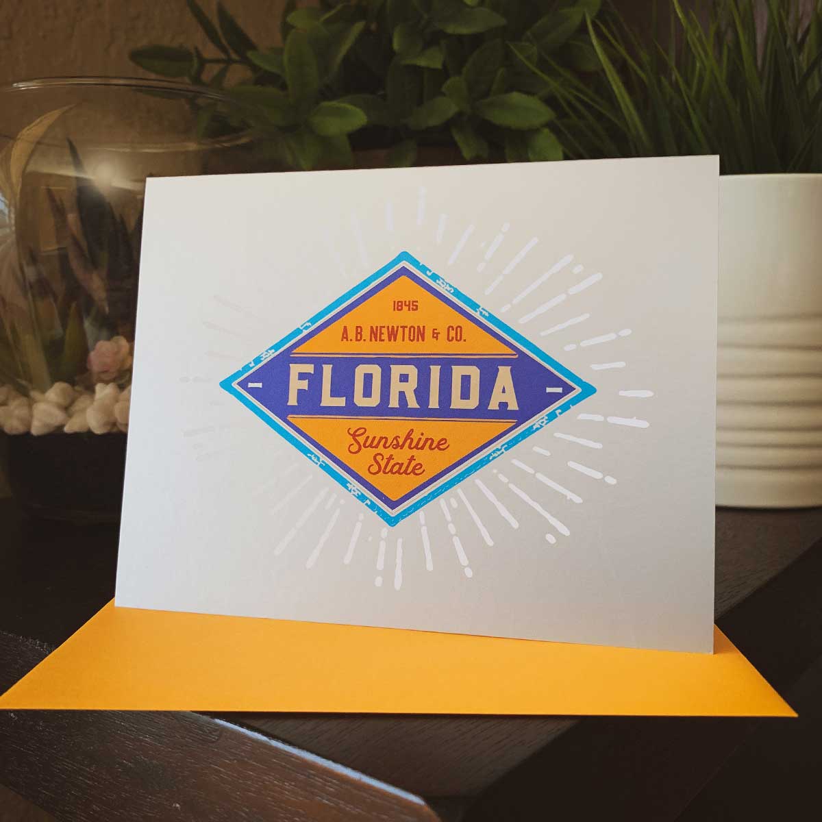 Florida Sunshine State Diamond Greeting Card - A. B. Newton and Company