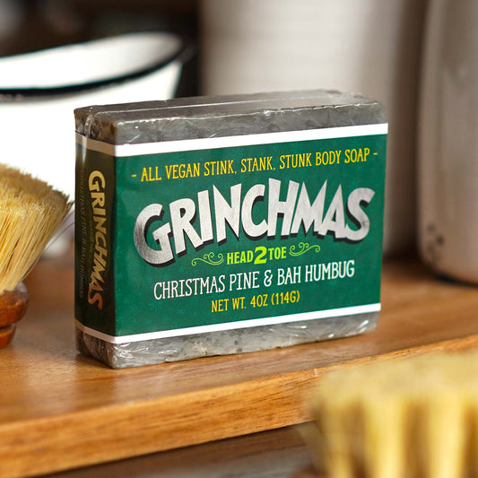 Grinchmas Vegan Solid Shampoo Camping Soap Bar | Handmade Premium Vegan Soap