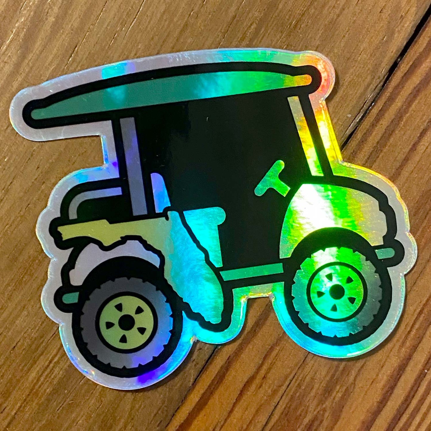 Holographic Florida Golf Cart | A Florida Inspired Sticker