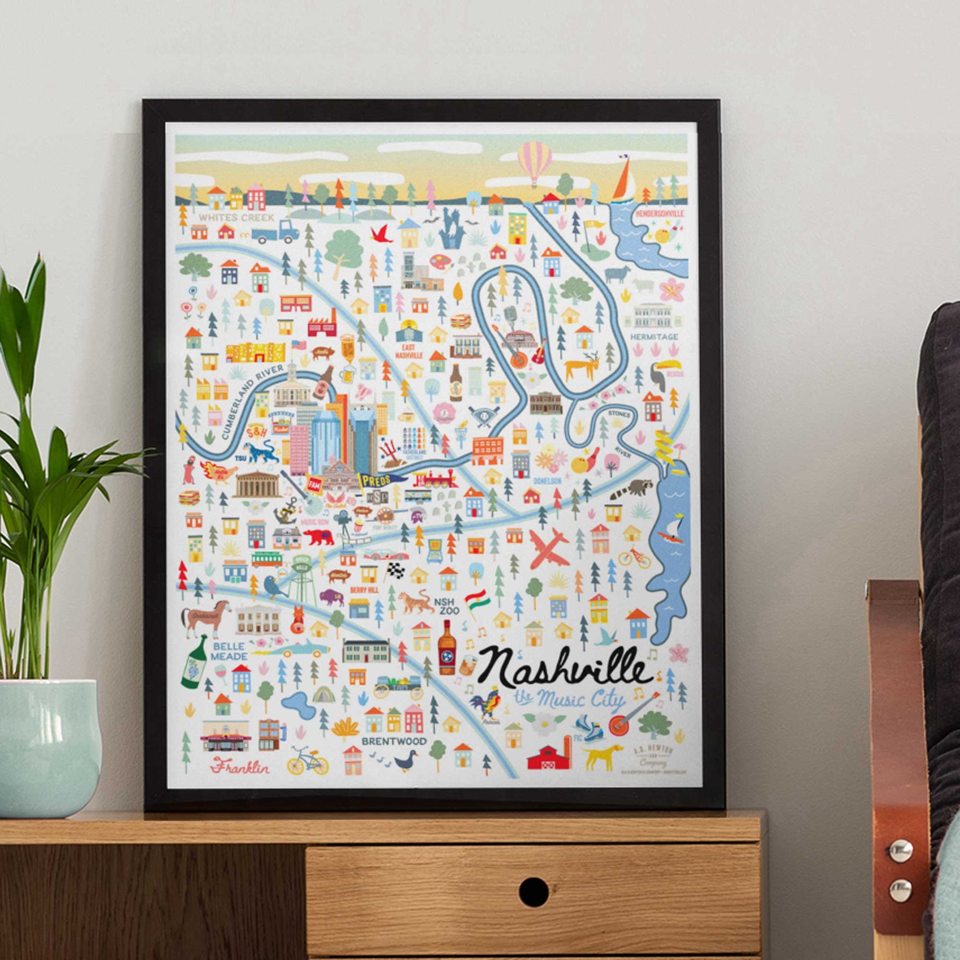 City of Nashville Tennessee | City Print Series - A. B. Newton and Company