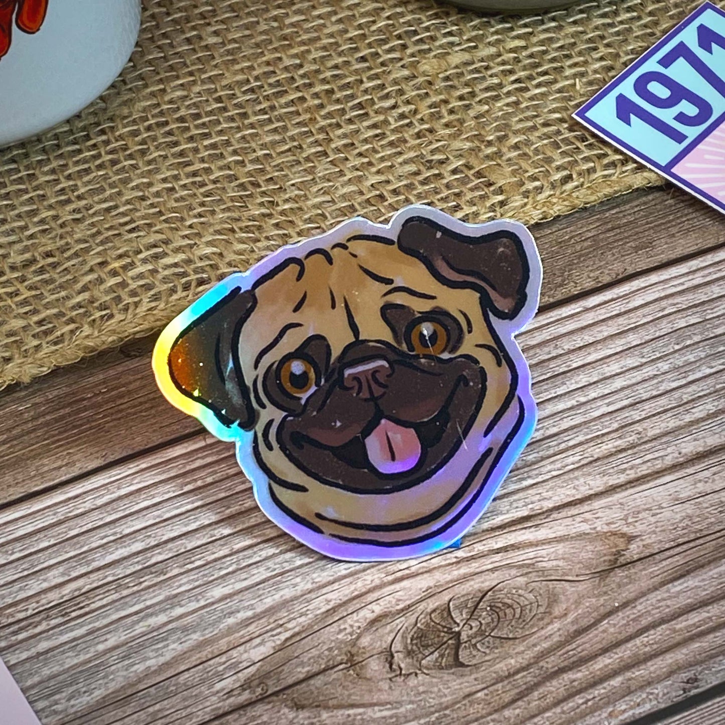 Holographic Pug | A Dog Inspired Sticker