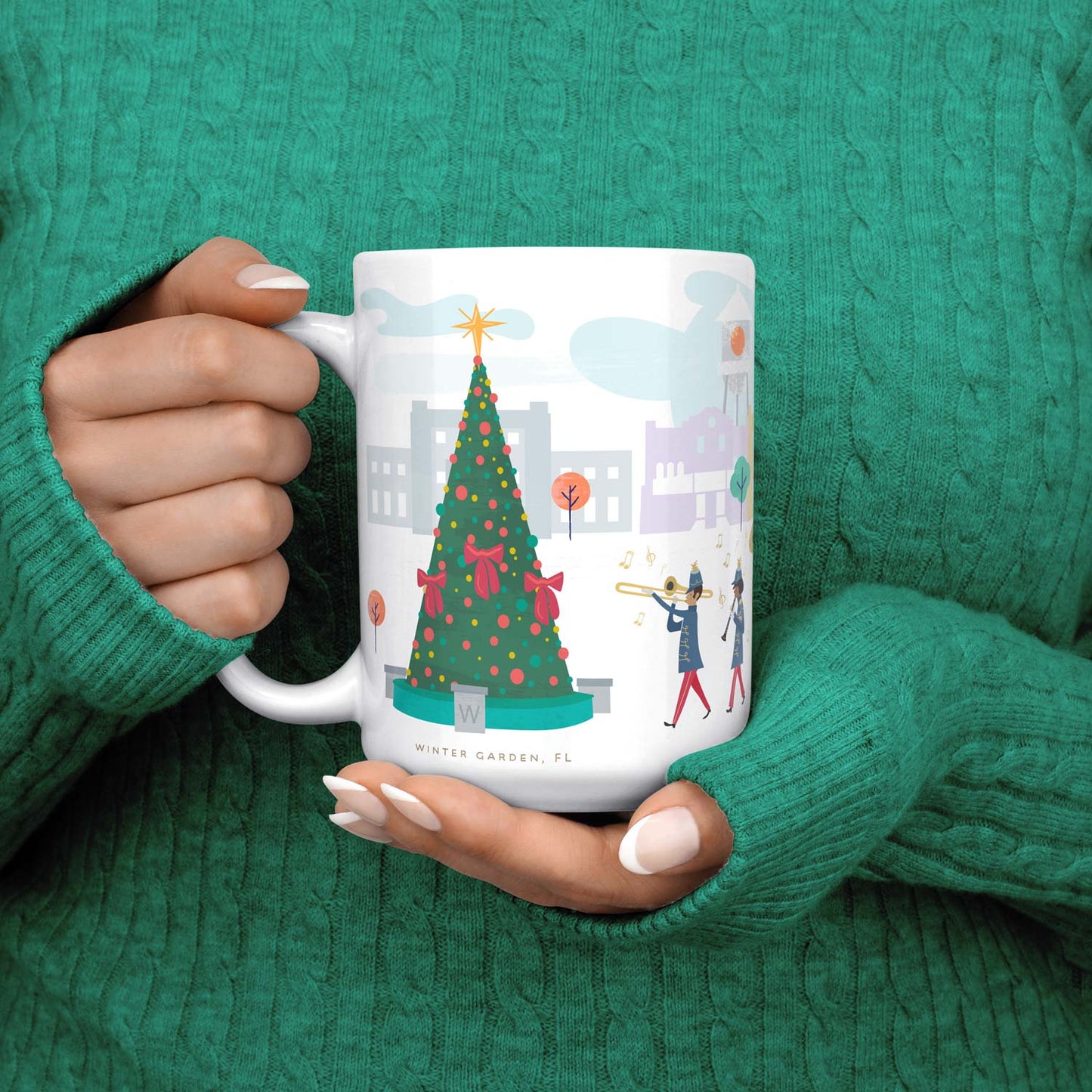 Winter Garden Christmas Cheer | 15oz Holiday Coffee Mug