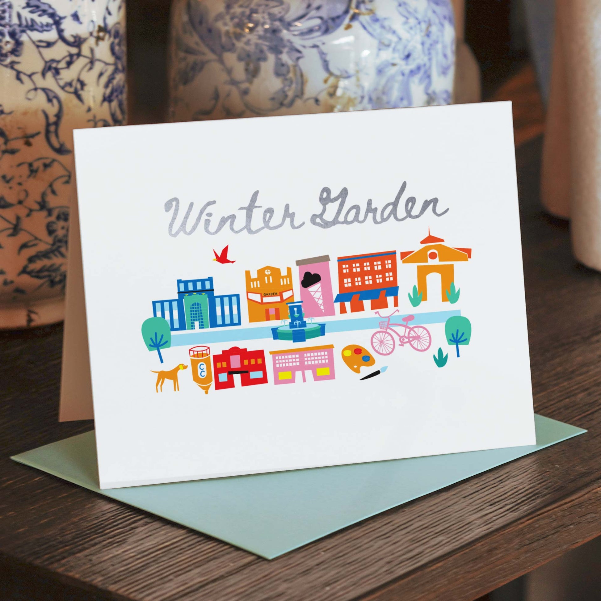 Winter Garden Plant Street Greeting Card - A. B. Newton and Company