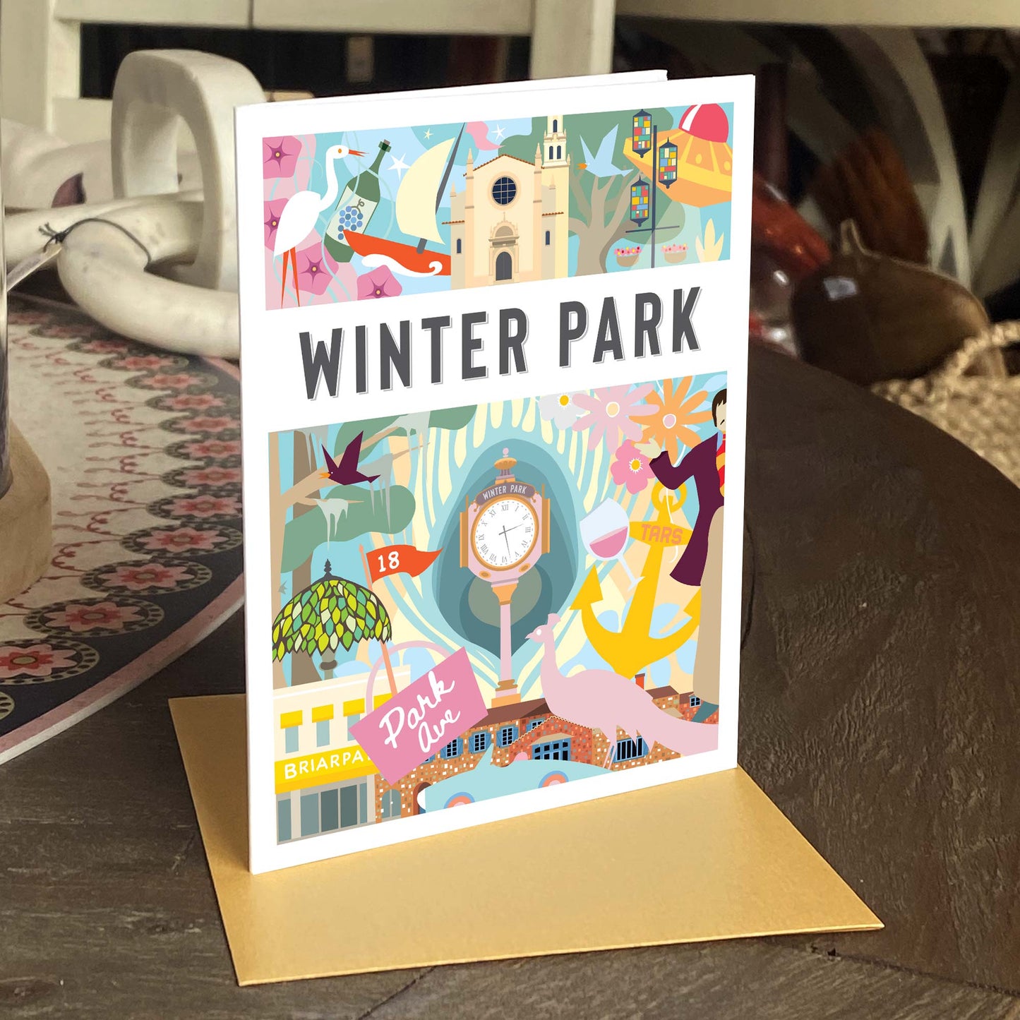 Winter Park Greeting Card | Montage | Single and 8 Pack