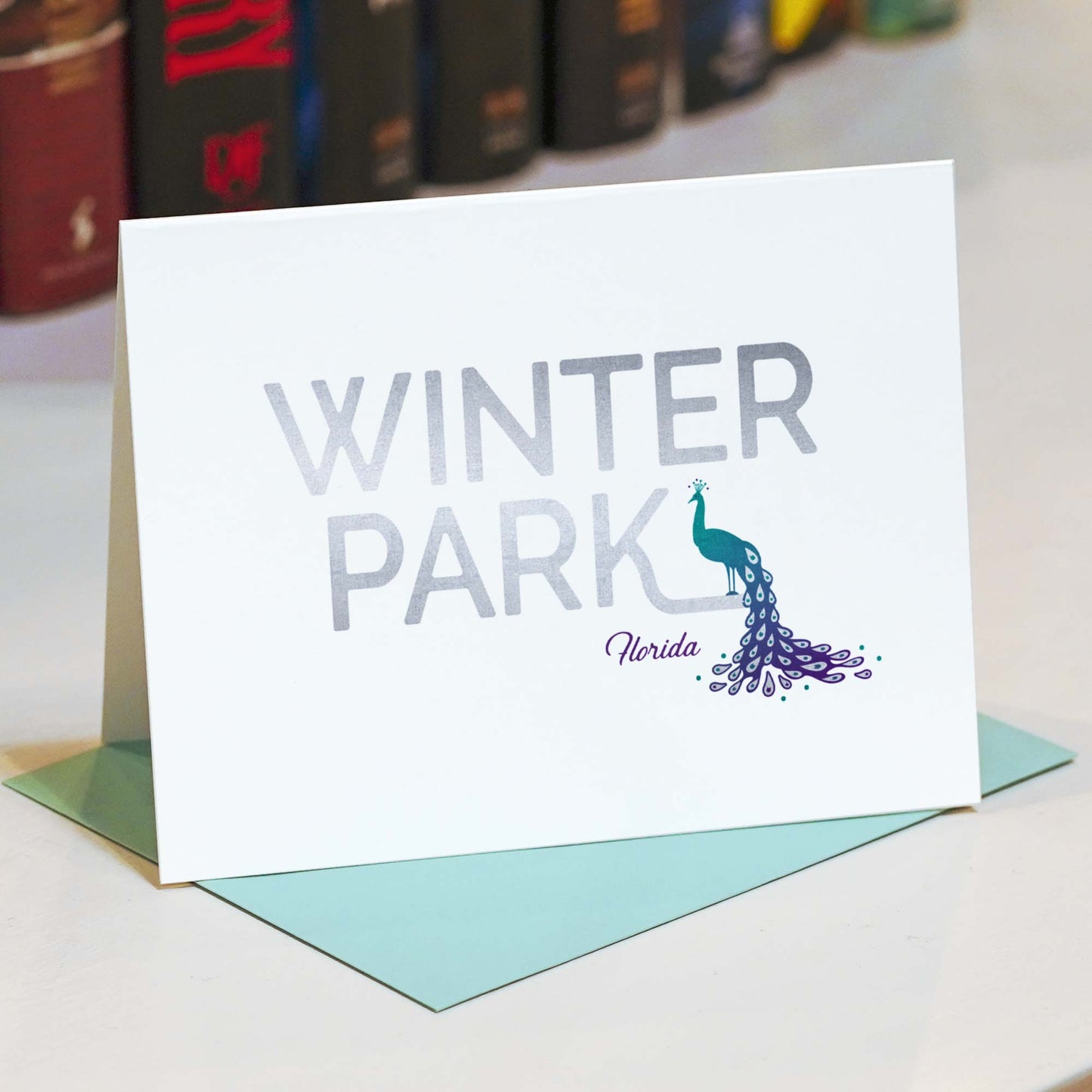Winter Park Florida Peacock Greeting Card - A. B. Newton and Company